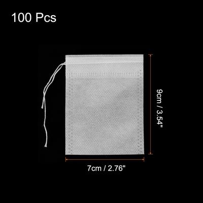 100 Pcs Disposable Tea Bags for Loose Leaf Tea, Tea Filter Bags - White