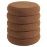 Pouf en tissu bouclette terracotta ecambi