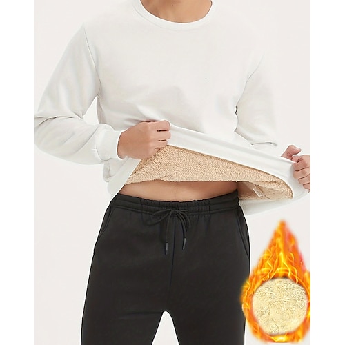 Homme Sweat shirt Noir Blanche Col Ras du Cou Plein Sport Loisir du quotidien Vacances Polyester Vêtement de rue Décontractées Sweat polaire Automne hiver Vêtement Tenue Pulls Capuche Pulls