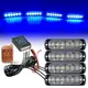 1 Set 4*6 LED luci stroboscopiche per griglia auto emergenza ambulanza polizia lampeggiante segnale di avvertimento faro rosso blu 12V 24V