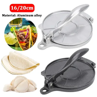 16/20cm DIY Tortilla Press Maker Aluminium Alloy Manual Corn Tortillas Dough Pressing Tools Kitchen Bakeware Cooking Accessories