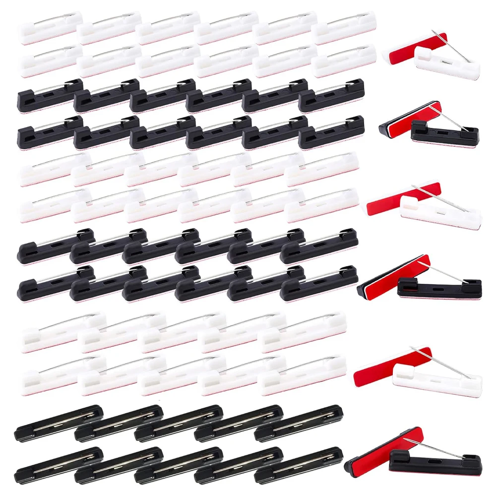 Épingles de sûreté auto-adhésives en plastique, étiquettes de nom de bricolage, badges d'identification, rubans de récompense, fournitures d'accessoires d'artisanat, 22mm, 31mm, 36mm, 100 pièces