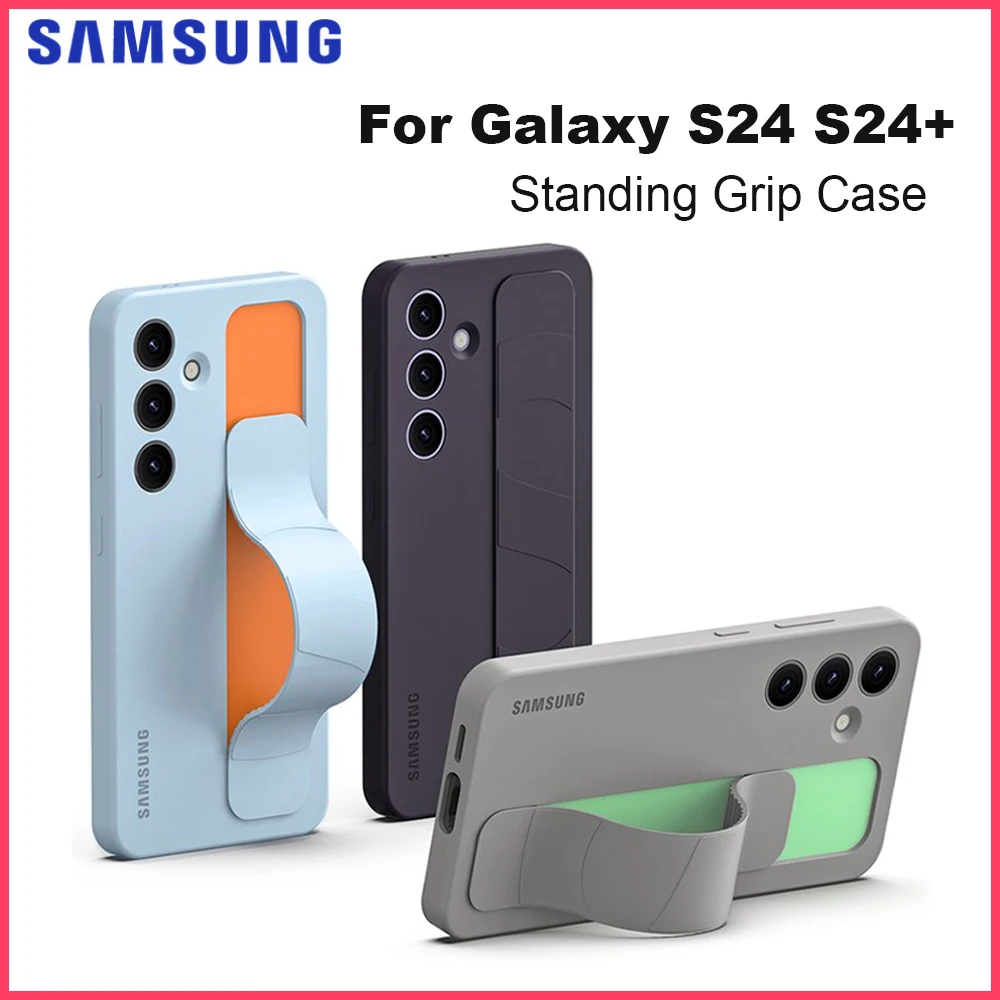 Étui pour smartphone avec poignée debout d'origine Samsung Galaxy S24 S24 + S24Plus