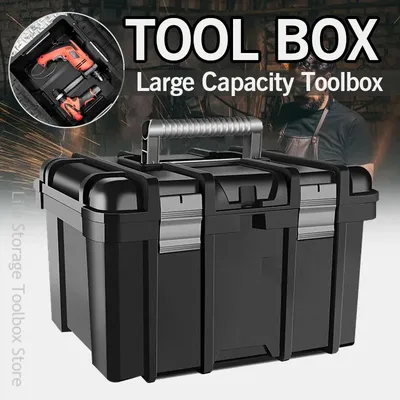 Large Capacity Tool Box Shockproof Hard Case Hardware Tool Box Organizer Portable Toolbox for Mechanics Electrician Plastic Case