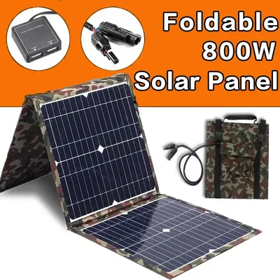 800W foldable solar panel kit complete solar power station MPPT portable generator charger 12V, suitable for various devices