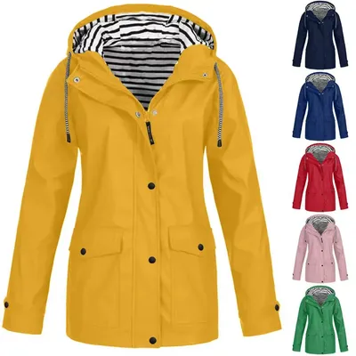 Women's Hooded Sunscreen Raincoat, Waterproof Raincoat, Ladies Wind Rain Jacket, Rainy Coat
