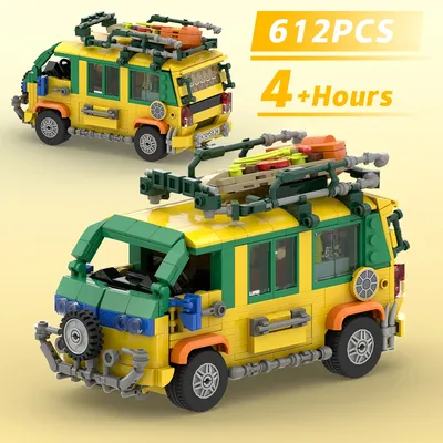 612-teiliges Bauset mit Stadtschildkröten-Pizza-LKW für Jungen von 8–12 Jahren, für Erwachsene der Image