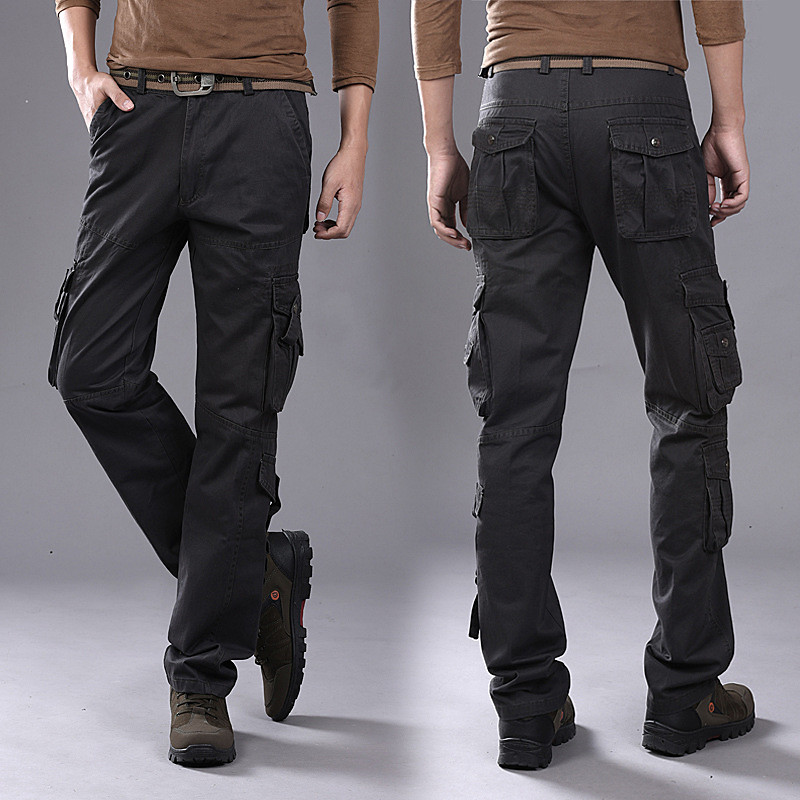 Men's Cargo Pants Hiking Pants Trousers Work Pants Military Spring Autumn / Fall Outdoor Loose Fit Ripstop Multi-Pockets Multi Pockets Soft Pants / Trousers Bottoms Black Army Green Cotton Work