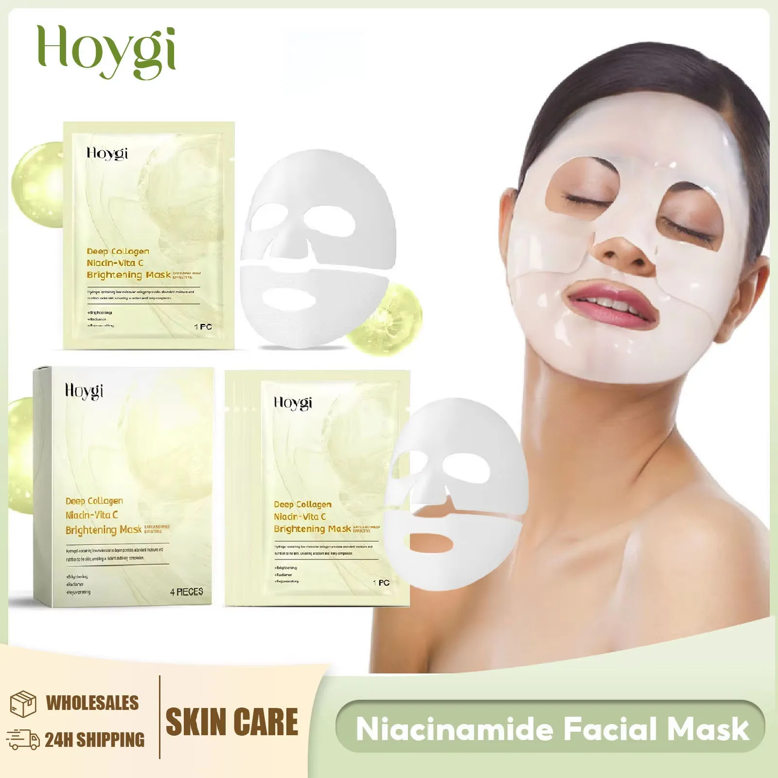 Vitamin C Maske dunkler Fleckent ferner Haut verjüngung glatte Poren Anti-Aging feuchtigkeit spendende aufhellende Hyaluron säure Gesichts maske Image