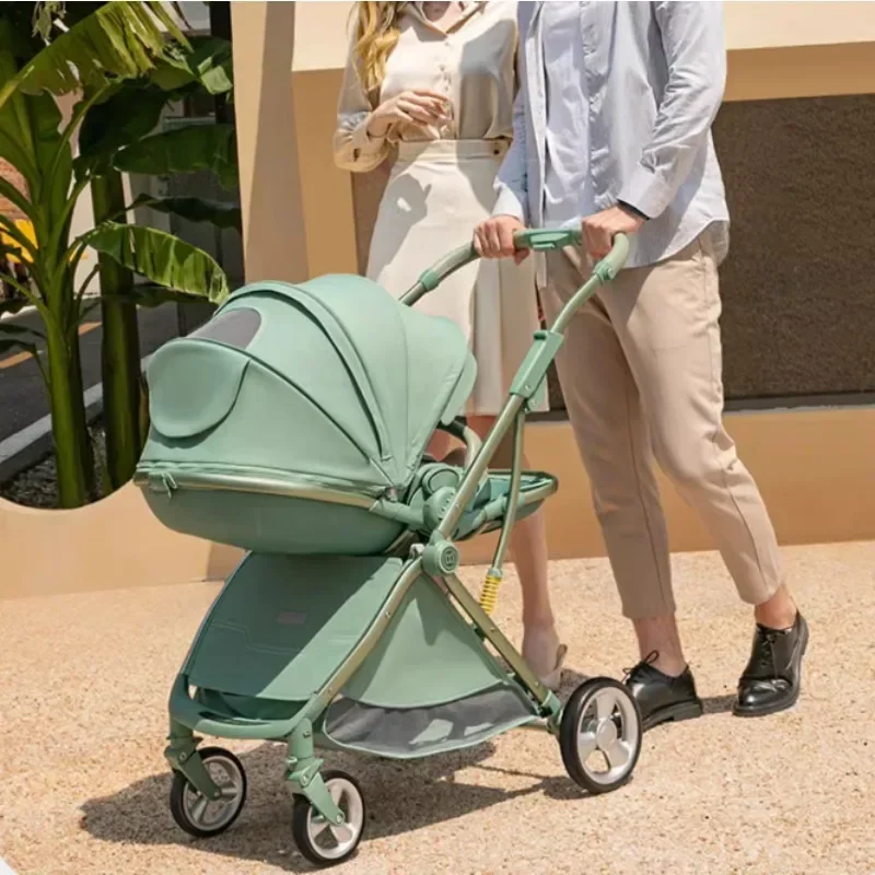 Tragbarer faltbarer Kinderwagen, Hochansicht-Zwei-Wege-Kinderwagen, leichter Reise-Kinderwagen, verstellbare Rückenlehne Image