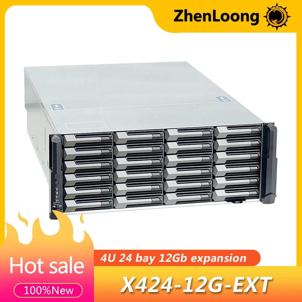 ZhenLoong X424 4U 24-Bay-Rackmount-Servergehäuse SATA SAS Hot-Swap Mini 12G Backplane mit Erweiterungschip Rack Storage Chassis Image