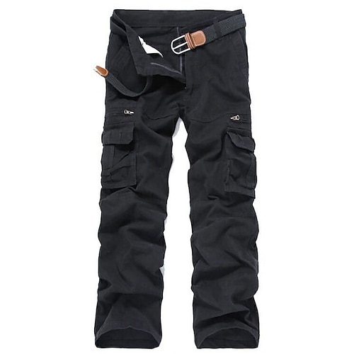 Herren Cargohosen Wanderhosen Arbeitshosen Tarnung Sommer Frühling Winter Außen Ripstop Weich Verschleißfestigkeit Atmungsaktiv Hosen Unterteile Dunkelgrau Schwarz Baumwolle Jagd Angeln Klettern 28 Image