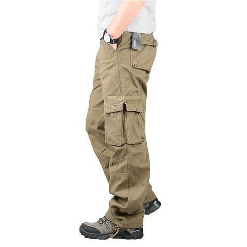 Herren Cargohosen Wanderhosen Arbeitshosen Trainingshosen Militär Frühling Herbst Außen Ripstop Schnelltrocknend Multi Pocket Schweißableitend Unterteile 6 Taschen Schwarz Gelb Baumwolle Jagd Angeln Image