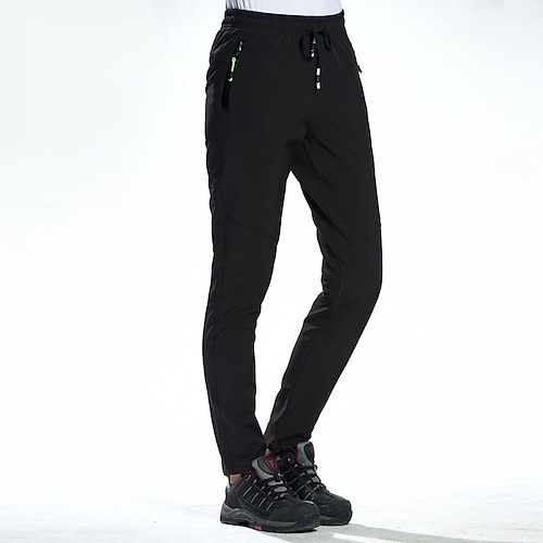 Herren Arbeitshosen Fleecegefütterte Hosen Wintermantel Softshellhosen Winter Herbst Außen Thermowarm Winddicht Leicht Bequem Unterteile Männer schwarz Damen schwarz Jagd Ski / Snowboard Angeln M L Image