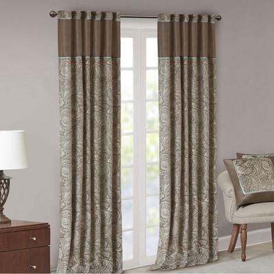 Aubrey Wide Tailored Curtain Pair Taupe, 100 x 84, Taupe