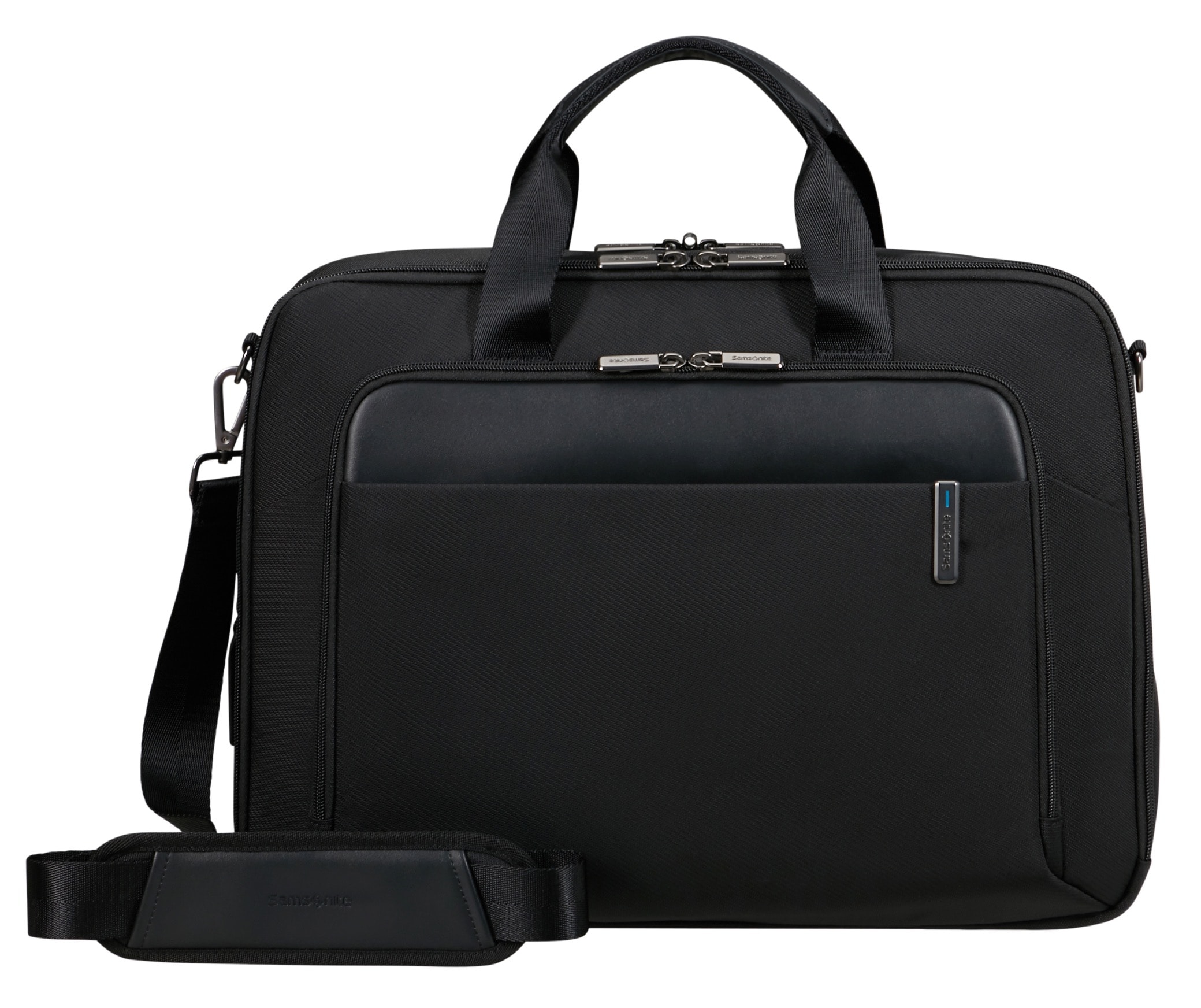 Aktentasche SAMSONITE "EVOSIGHT 17,3''", Gr. B/H/T: 44cm x 32cm x 13cm, schwarz, Polyester, unifarben, Taschen, Businesstasche Trolleyaufstecksystem Image