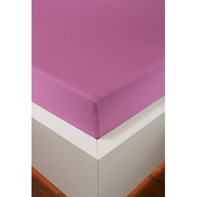 Spannbettlaken BELLANA "Melone in Gr. 70x140, 90x200, 140x200 oder 180x200 cm", pink, B:120-130cm L:200cm, Mako-Jersey, Obermaterial: 100% Baumwolle, Laken, Baumwolle, Matratzen bis 25cm Höhe, Spannbetttuch auch für Kinder Image