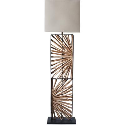 SALESFEVER Stehlampe "Treibholz", braun (natur, beige), H: 165,00cm, Lampen, Schirm innen goldfarben Image