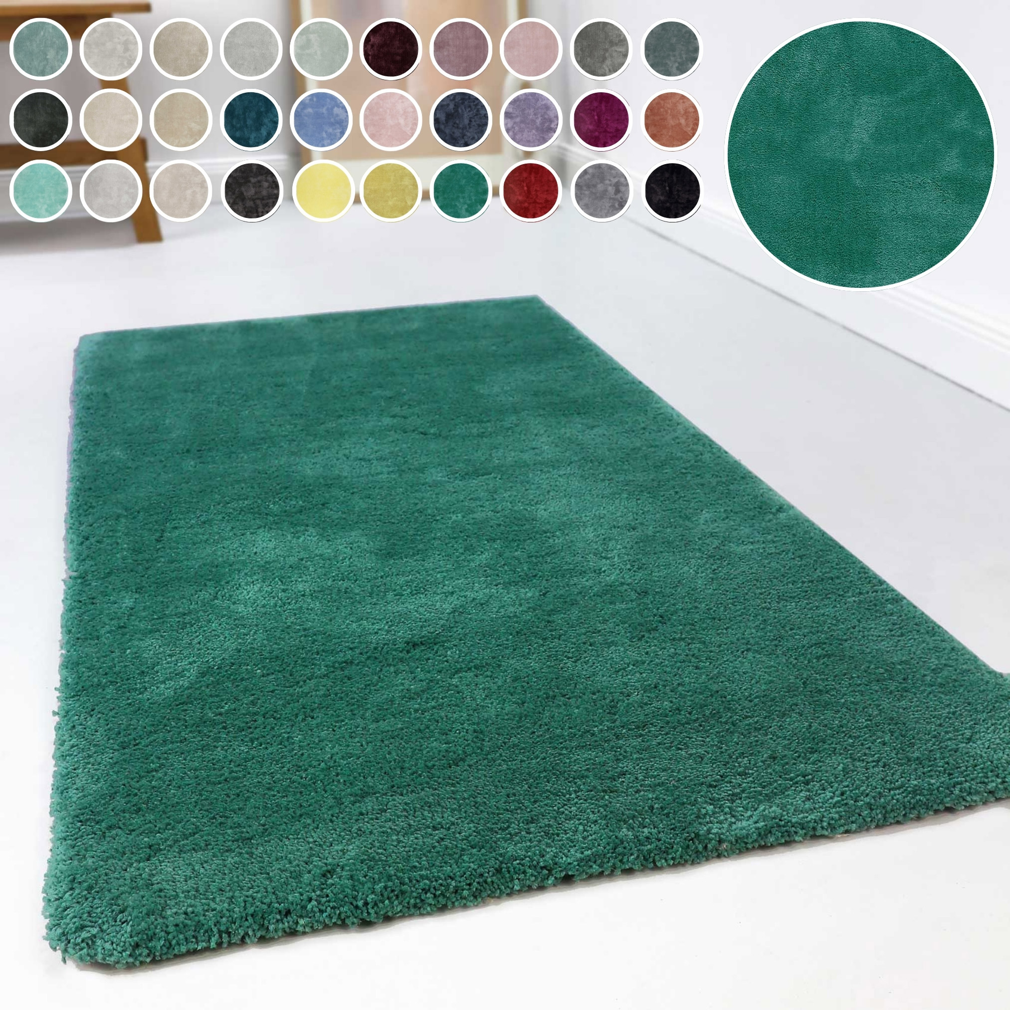 Esprit "Relaxx ESP-4150" rund 25 mm Höhe Wohnzimmer, sehr große Farbauswahl, weicher dichter Hochflor