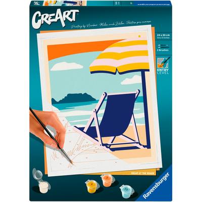 Malen nach Zahlen RAVENSBURGER "CreArt, Relaxen am Strand", bunt, Malvorlagen, KinderB:24cm H:30cm, Made in Europe, B:24cm H:30cm Image