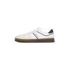 Sneaker TOMMY JEANS "THE GREENWICH LEATHER", Herren, Gr. 45, schwarz-weiß (weiß, schwarz), Leder, Lederimitat, sportlich, Schuhe, Freizeitschuh, Halbschuh, Schnürschuh mit Kontrastbesatz