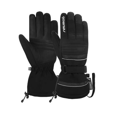 Skihandschuhe REUSCH "Conan R-TEX XT", Damen, Gr. 12, schwarz-weiß (schwarz, weiß), 86% Polyester, 10% Ziegenleder, 4% Polyurethan, sportlich, Handschuhe, mit wasser- und winddichter Membran Image