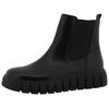 Chelseaboots TOM TAILOR, Damen, Gr. 41, schwarz, Lederimitat, Elastischer Einsatz, unifarben, klassisch, Schuhe, Keilstiefelette, Plateauboots mit Reißverschluss