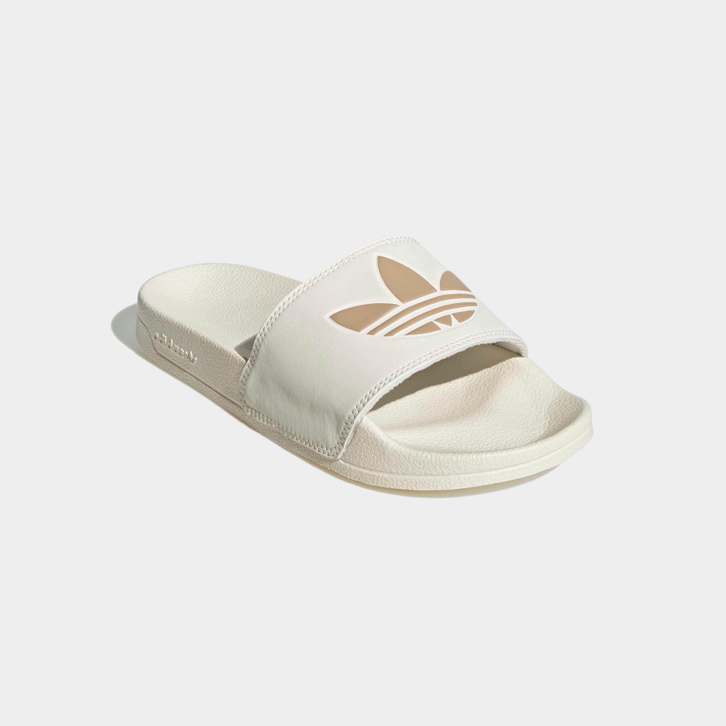 Badesandale ADIDAS ORIGINALS "LITE ADILETTE", Damen, Gr. 40,5, weiß (sanftes weiß, warm sandstone, warm sandstone), Synthetik, Schuhe