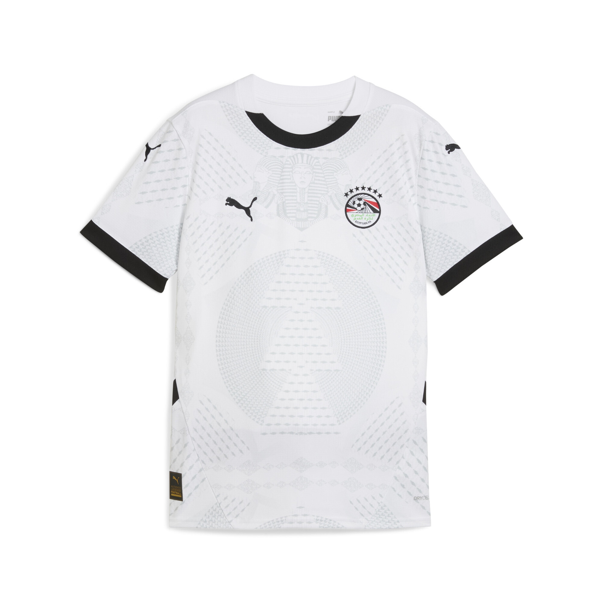 Trainingsshirt PUMA "Ägypten 2025 Auswärtstrikot Jugendliche", Kinder, Gr. 176, weiß (sandweiß dune beige), Obermaterial: 100% Polyester; Rippe: 100% Polyester, bedruckt, regular fit, Rundhals, Shirts Image