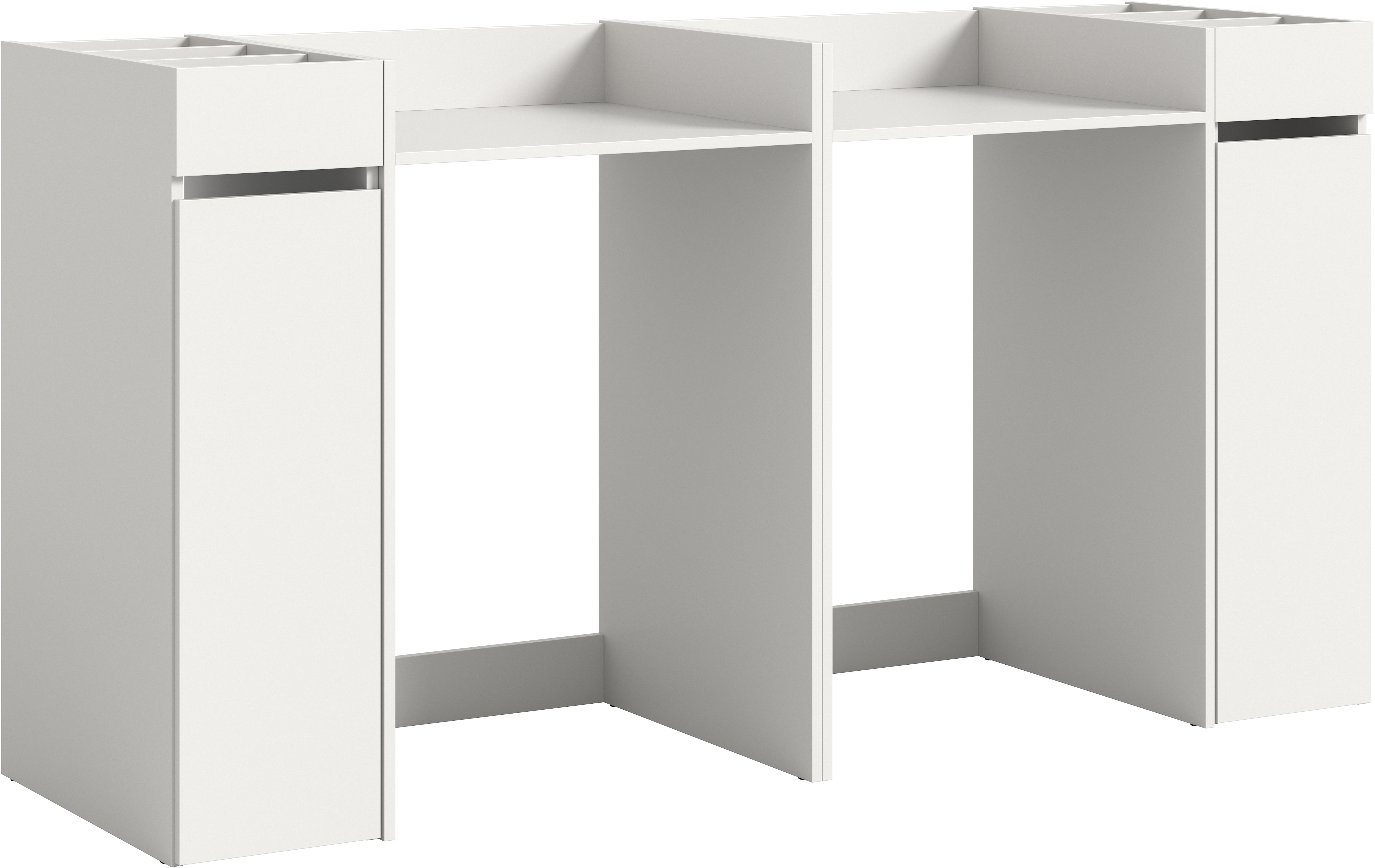 Badmöbel-Set WELLTIME "FALAS, TOPSELLER, 4-teilig, Hauswirtschaftsraum Set, Breite 190 cm", weiß, B:190cm H:101cm T:60cm, Holzwerkstoff, Kastenmöbel-Sets, Kombination, Set, Bad-Kombi, Bad, Organizer, Rollregal, Umbauschrank