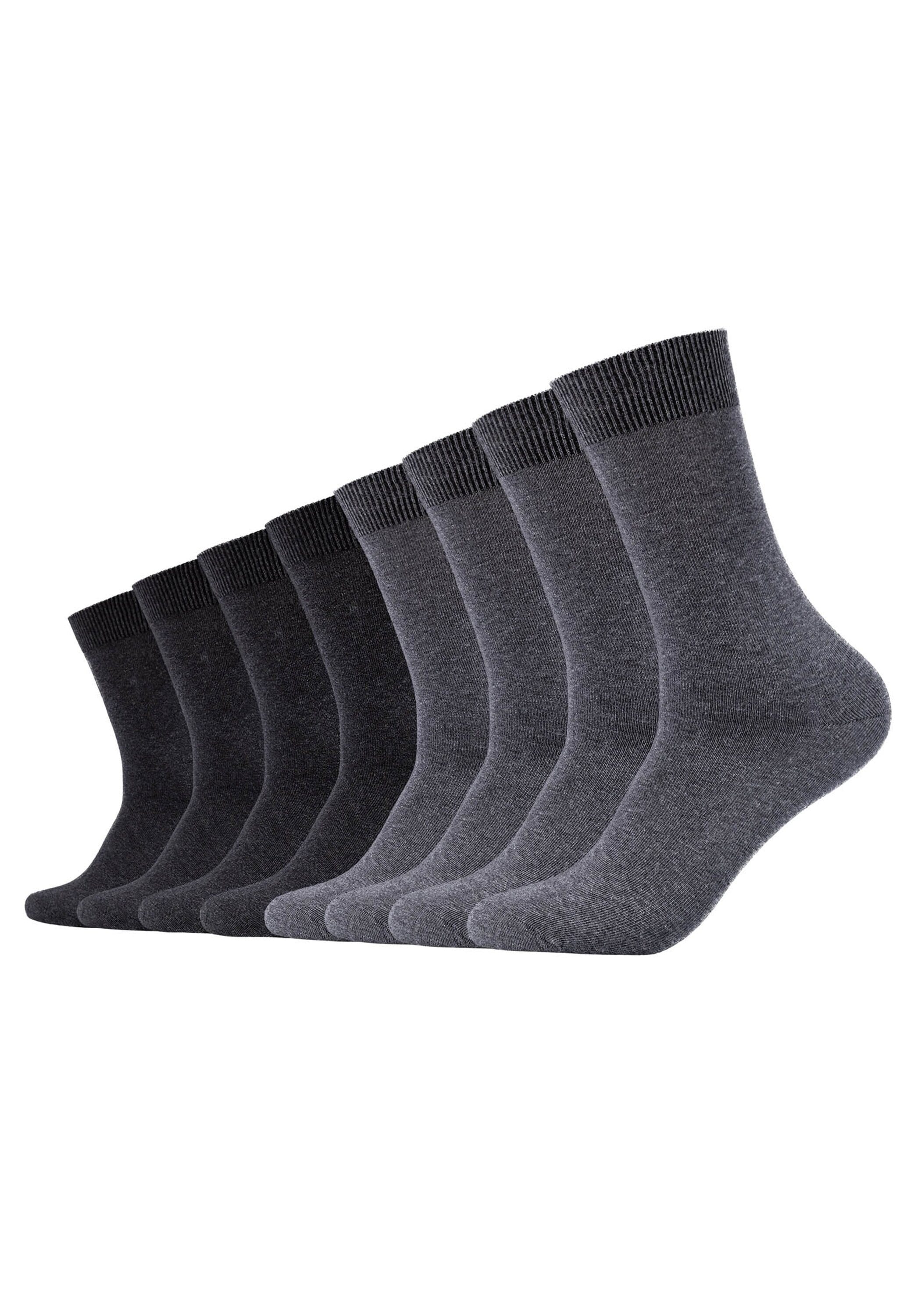 Kurzsocken S.OLIVER "Socken 8er Pack", Herren, Gr. 43-46, grau, Obermaterial: 80% Baumwolle CO. 15% Polyamid PA. 5% Elasthan EL., Socken
