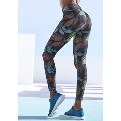 Funktionsleggings LASCANA ACTIVE, Damen, Gr. XL (48/50), N-Gr, blau (dunkelblau), Jersey, Obermaterial: 95% Baumwolle, 5