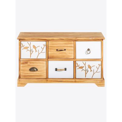 Bank HEINE HOME, beige (natur, weiß), B:80cm H:45cm T:30cm, Holz, Sitzbänke Image