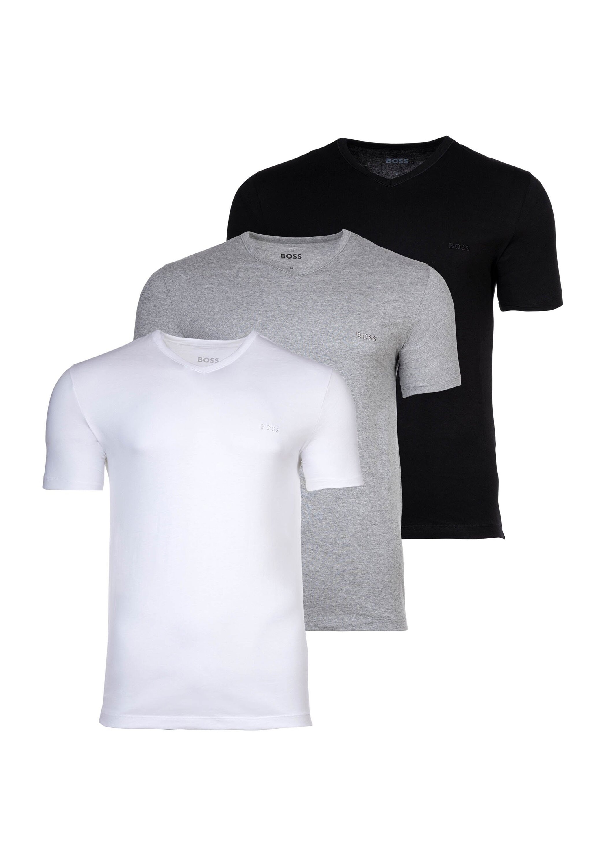T-Shirt BOSS "T-Shirt T-ShirtVN 3P Classic 3er Pack", Herren, Gr. XXL, bunt (weiß, grau, schwarz), Obermaterial: 100% Baumwolle CO., Shirts T-Shirt