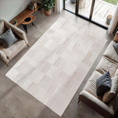 Teppich AYYILDIZ TEPPICHE "DOHA 1651", beige (creme), B:240cm H:4mm L:340cm, Polypropylen, Teppiche, 3D Hoch-Tief-Effekt, leichter Kurzflor, Läufer, In- und Outdoor Image
