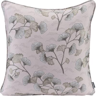 Dekokissen H.O.C.K. "Gingko", rosa (rosa, silberfarben, geblümt), B:45cm H:10cm L:45cm, Polyester, Dekokissen_Sitzkissen_Kissenhüllen, mit Gingko-Blättern, Kissenhülle mit Füllung, 1 Stück Image