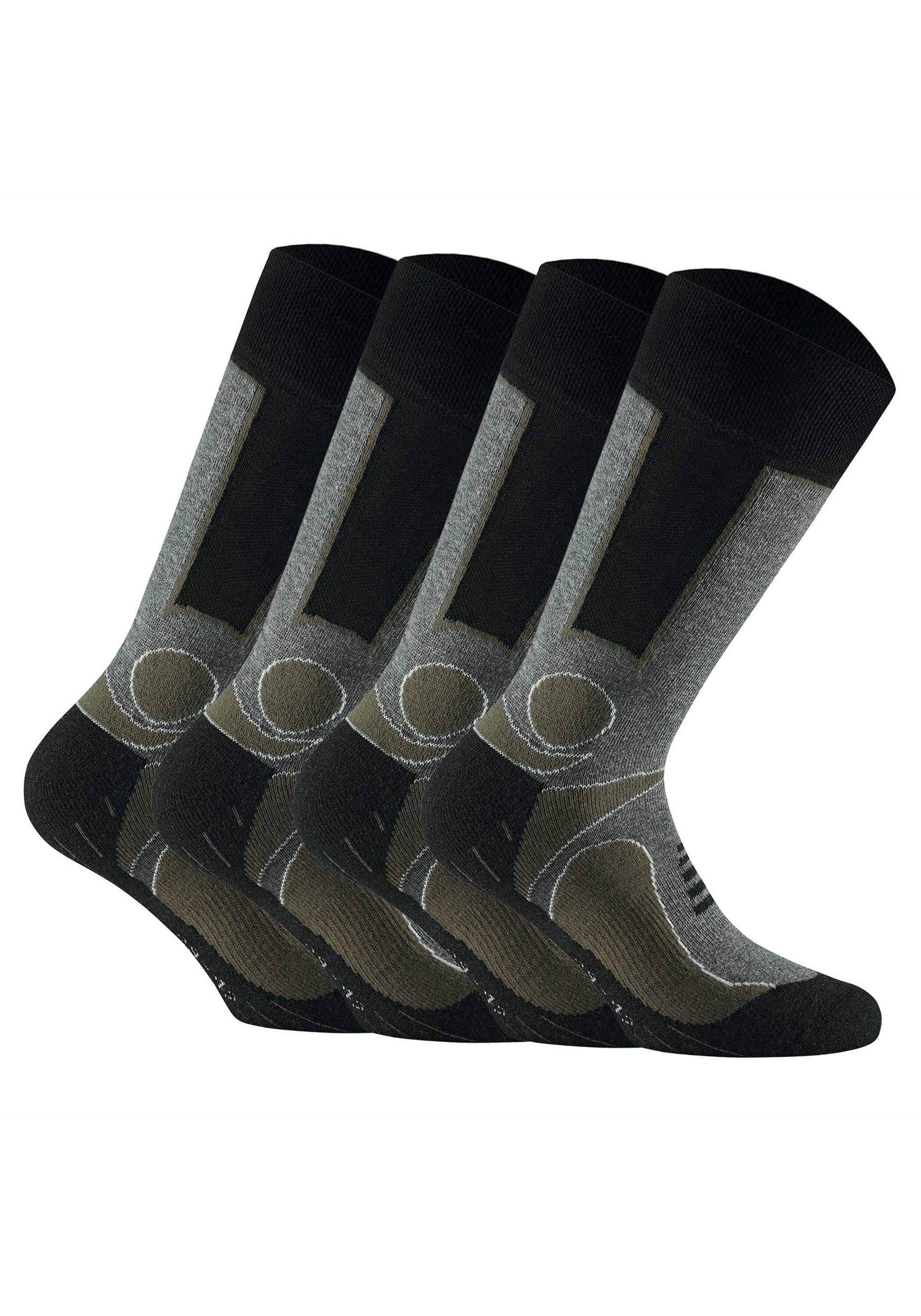 Kurzsocken ROHNER SOCKS "Socken trekking 2-er pack 4er Pack", Herren, Gr. 39-42, grün (khaki), Obermaterial: 38% Baumwolle CO. 25% Wolle mw. 25% Polyacryl PAN. 10% Polyamid PA. 2% Elasthan EL., Socken