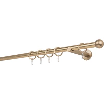 Gardinenstange MYDECO "20mm Ball Wandträger 12 cm", grau (messingfarben), L:280cm, Gardinenstangen Image