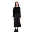 Midikleid CARTOON "Cartoon Midikleid 2er Set", Damen, Gr. 44, Normalgrößen, schwarz, Obermaterial: 97% Polyester, 3% Elasthan., feminin, figurumspielend lang, Rundhals, Langarm, Kleider, Design