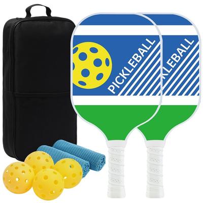 2-Piece Fiberglass Surface Lightweight Pickleball Set with 4 Balls, 2 Cooling Towels&1 Carrying Case for Indoor&Outdoor Use