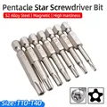 Set di punte per cacciavite Pentacle Star 1/4 con codolo esagonale Punta per cacciavite Torx a cinque punte S2 Acciaio magnetico T10-T40 50mm per utensili elettrici