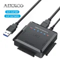 AIXXCO Cavo convertitore adattatore disco rigido USB 3.0 a SATA IDE per HDD/SSD da 3,5 2,5 pollici CD DVD ROM CD-RW Adattatore IDE SATA 3 in 1