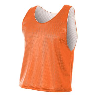 A4 N2274 Athletic Men's Lacrosse Reversible Practice Jersey T-Shirt in Orange/White size Small | Polyester A4N2274