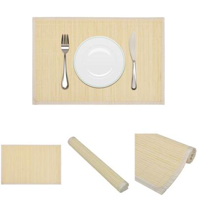 6 Bambus-Platzdeckchen 30 x 45 cm Natur - Tischsets