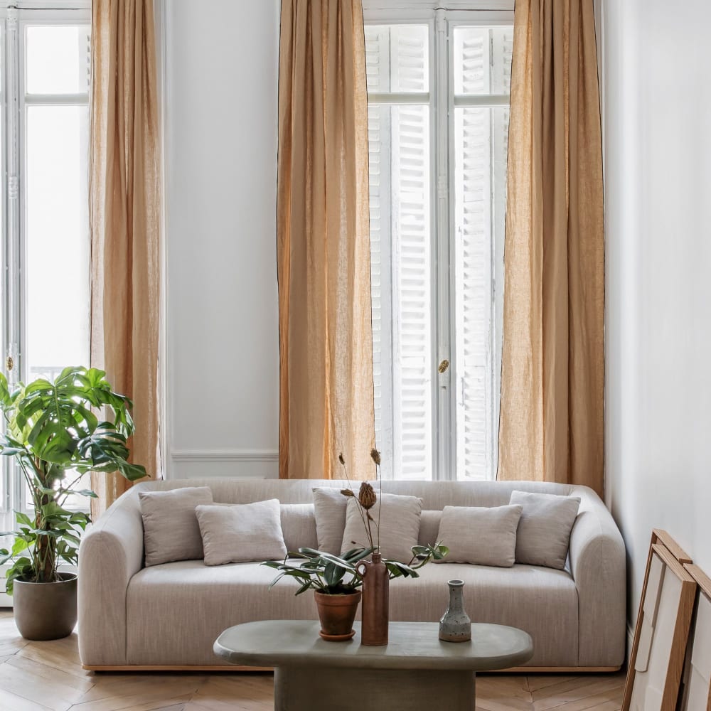 Tenda a trecce Lavati bombo nero e sabbia 144x280 cm