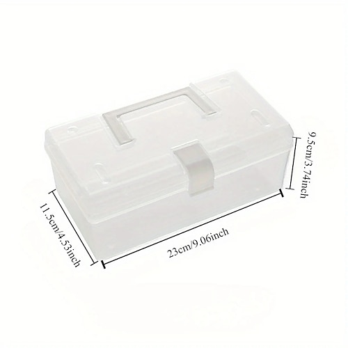 Klare Aufbewahrungsbox für den Haushalt, Organizer-Box aus Kunststoff für den Schreibtisch, Aufbewahrungsbox für die Hand, kleine Box, Organizer-Box, Medikamentenbox, Aufbewahrungsbox, Image