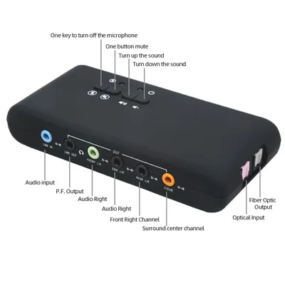 7.1 Sound Card 8 Channel DAC Output USB External Stereo Sound Card Recording and Playback for Home