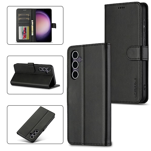 Handy Hülle Handyhüllen Für Samsung Galaxy S25 S24 S24 FE S23 S22 S21 Ultra Plus S20 Flip-Cover Mit Ständer Magnetisch Kartenfach Retro TPU PU-Leder Image