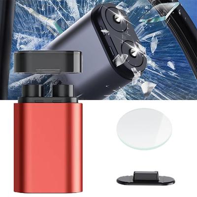 Car Dual-Head Safety Hammer Glass Breaker 2 in 1 Emergency Escape Tools-Window Breaker and Seat Belt Cutter Vehicle Travel Essentials, Solid Safehammer One Second Escape