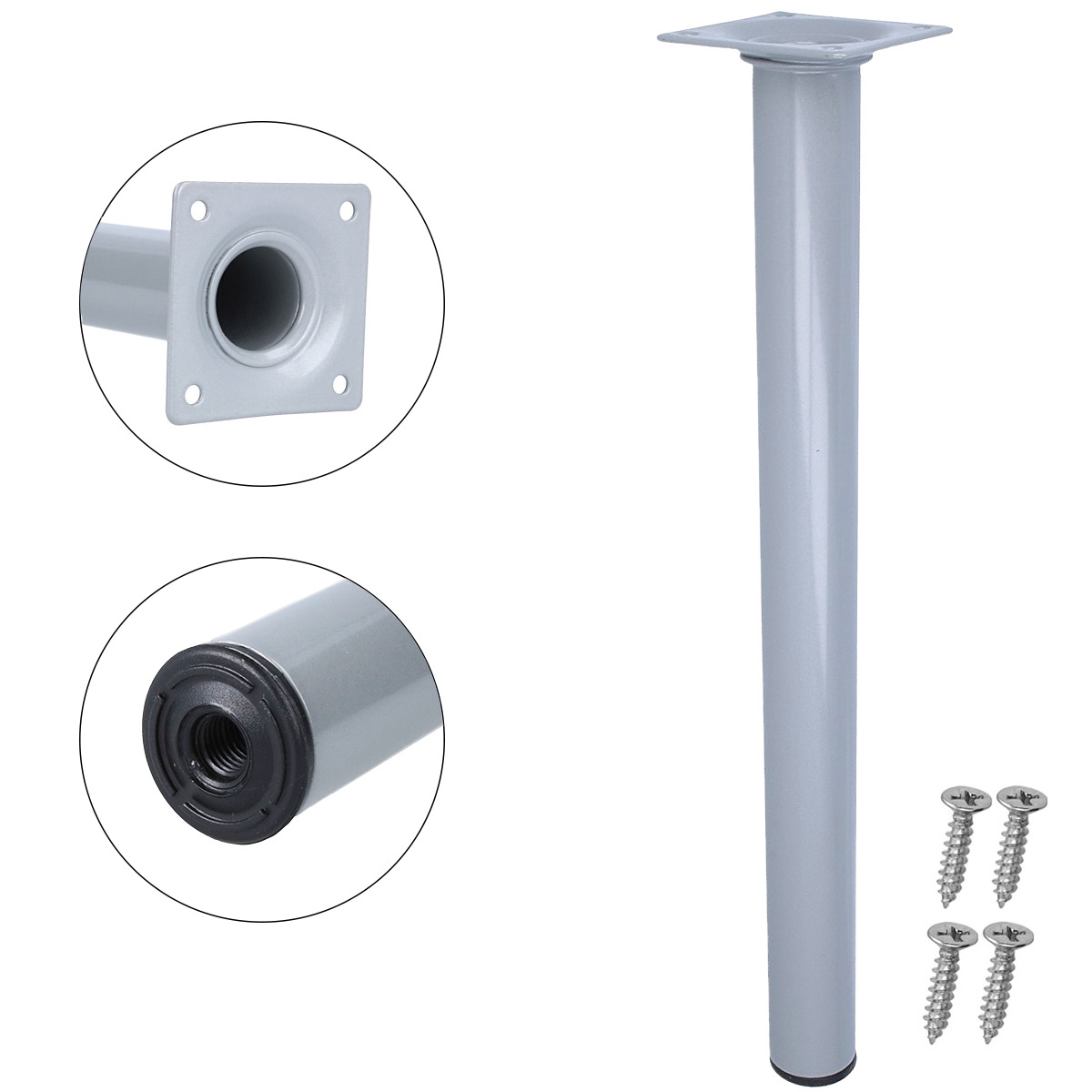 MS Beschläge Schrankfuss h 500mm Sofafuss Silber ø 30mm Möbelfuss Tischbein Möbel-Stützfuss Image